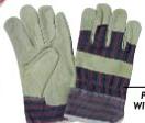 Pig Skin Gloves With Candy Stripe Cuffs