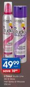 L'Oreal Studio Line Silk & Gloss Hair Spray Or Mousse-250ml Each