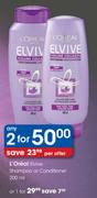 L'Oreal Elvive Shampoo Or Conditioner-200ml Each