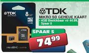 TDK Mikro SD Geheue Kaart-4GB