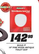 Build It 18" Pine Wood Antique Toilet Seat