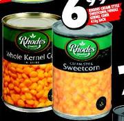 Rhodes Whole Kernel Cuam Style Sweetcorn 410g-Each