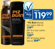 Piz Buin Spf 20 Active Spray-150ml Each 