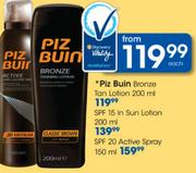 Piz Buin Bronze Tan Lotion-299ml Each