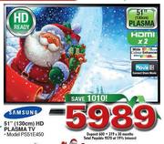 Samsung HD Ready Plasma TV (PS51E450)-51"(130cm)