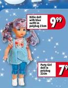Billie Doll With Blue Outfit In Polybag-23cm