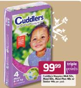 Cuddlers Nappies Midi-52's/Maxi-50's/Maxi Plus-48's/Junior-44's-Per Pack