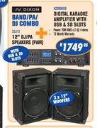 N-Dixon 12" DJ/PA Speakers (Pair) + Digital Karaoke Amplifier With USB & SD Slots