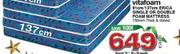 VITAFOAM Erica Single Or Double Foam Mattress-137cm Each
