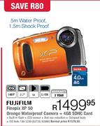 FUJIFILM Finepix XP 50 Orange Waterproof Camera + 4GB SDHC Card