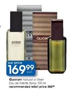 Quorum Natural Or Silver Eau De Toilette Spray-100ml Each