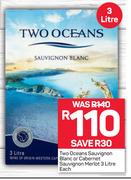 Two Oceans Sauvignon Blanc Or Cabernet Sauvignon Merlot-3Ltr Each