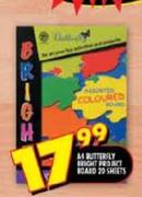 A4 Butterfly Bright Project Board 20 Sheets
