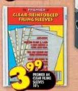 A4 Premier Clear Filling Sleeves-10's