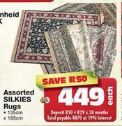 Assorted Silkies Rugs-135 x 195cm Each