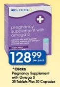 Clicks Pregnancy Supplement With Omega 3 30 Tablets Plus 30 Capsules-Per Pack