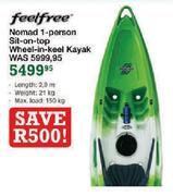  FeelFree Nomad 1-Person Sit-On-Top Wheel-In-Keel Kayak