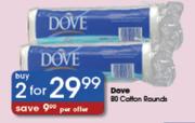 Dove 80 Cotton Rounds-2's pack