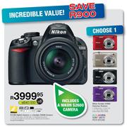 Nikon D3100 Digital Camera+A Coolpix S2600 Camera