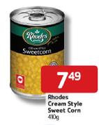 Rhodes Cream Style Sweet Corn-410g