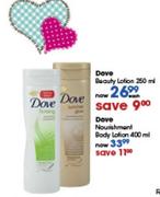 Dove Nourishment Body Lotion-400ml Each