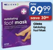 Clicks Exfollating Foot Mask-Each