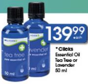 Clicks Essential Oil Tea Tree Or Lavender-50Ml Each