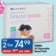 Clicks 36 Dispasable Breast Pads- Per 2