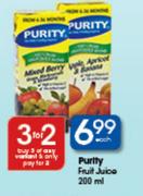 Purity Fruit Juice-200ml Each