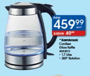 Kambrook 1.7ltr Cordless Glass Kettle Each