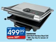 Kambrook 2000W KCC200 Stainless Steel Grill Each