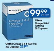 Clicks Omega 3&6 1000mg 90 Capsules-Per Pack