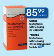 Clicks Multivitamin With Ginseng-30 Capsules