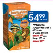 Vitaforce Jungle Vites Multi V-60 Tablets Or Juice-500ml Per Pack