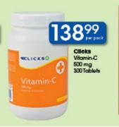 Clicks Vitamin-C 500mg 300 Tablets-Per Pack