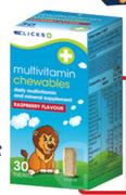 Clicks Multivitamin Raspberry Chewables 60 Tablets-Per Pack