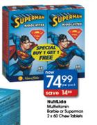 Nutrilida Multivitamin Barbie Or Superman-2x60 Chew Tablets Per Pack
