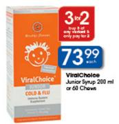 Viral Choice Junior Syrup-200ml Or 60 Chews Each