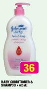 Johnson's Baby Conditioner & Shampoo-400Ml Each