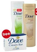 Dove Firming Or Summer Glow Lotion-250Ml Plus Dove Cream Bar-100g