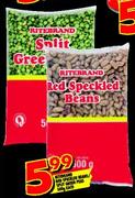 Ritebrand Red Specked Beans/Split Green Peas-500gm