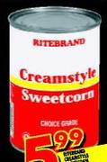 Ritebrand Creamstyle Sweetcorn-410gm