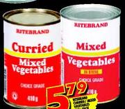 Ritebrand Curried/Mixed Vegetables-410gm