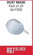 Dust Mask Pack Of 20 dor1500