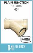 SABS Approved Plain Junction 110mm