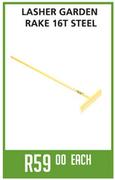Lasher Garden Rake 16T Steel-Each