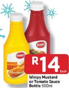 Wimpy Mustard Or Tomato Sauce Bottle-500Ml Each