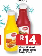 Wimpy Mustard Or Tomato Sauce Bottle- 500ml Each