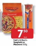 Fatti's & Moni's Spaghetti Or Macaroni- 500g Each