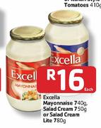 Excella Mayonnaise 740g, Salad Cream 750g Or Salad Cream Lite - 780g Each
